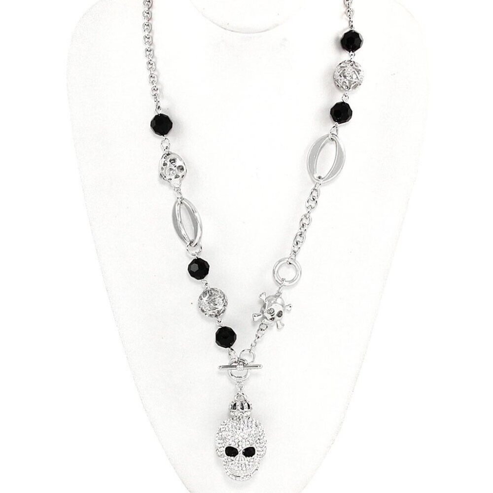 Rhinestone Skull Necklace  NWT